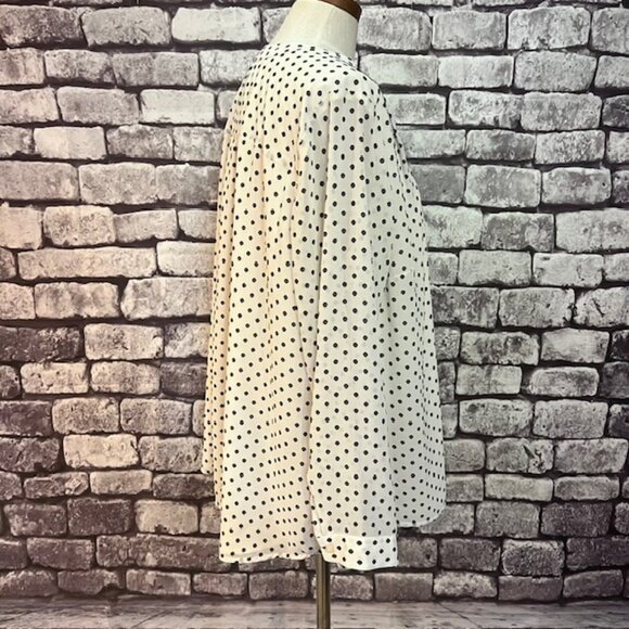 Talbots Ivory & Black V-Neck Polka Dot Blouse Size 2XP - Picture 8 of 9